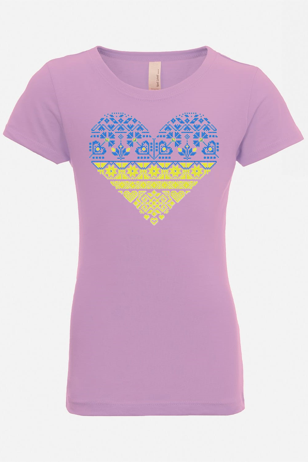 Girl's t-shirt "Blue and yellow heart"
