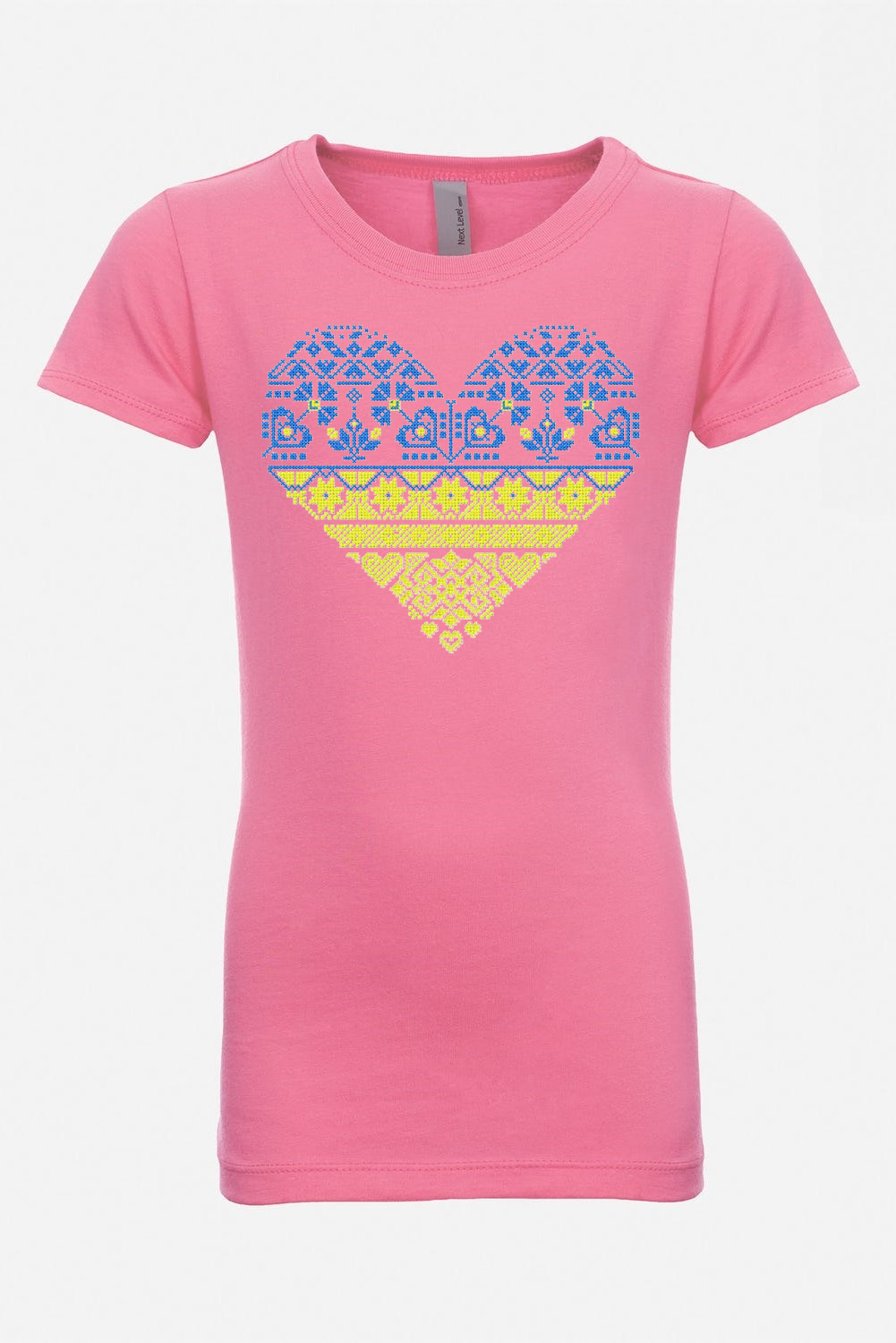 Girl's t-shirt "Blue and yellow heart"