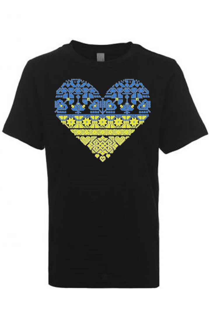 Kid's t-shirt "Blue and yellow heart"
