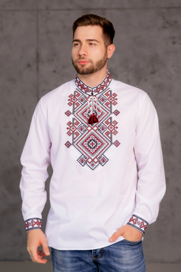 Ukrainian Men's Vyshyvanka "Hordiy" Red