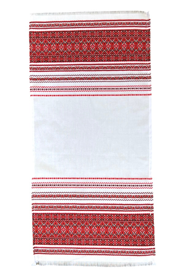 Ukrainian woven bread towel "Rushnyk". Red