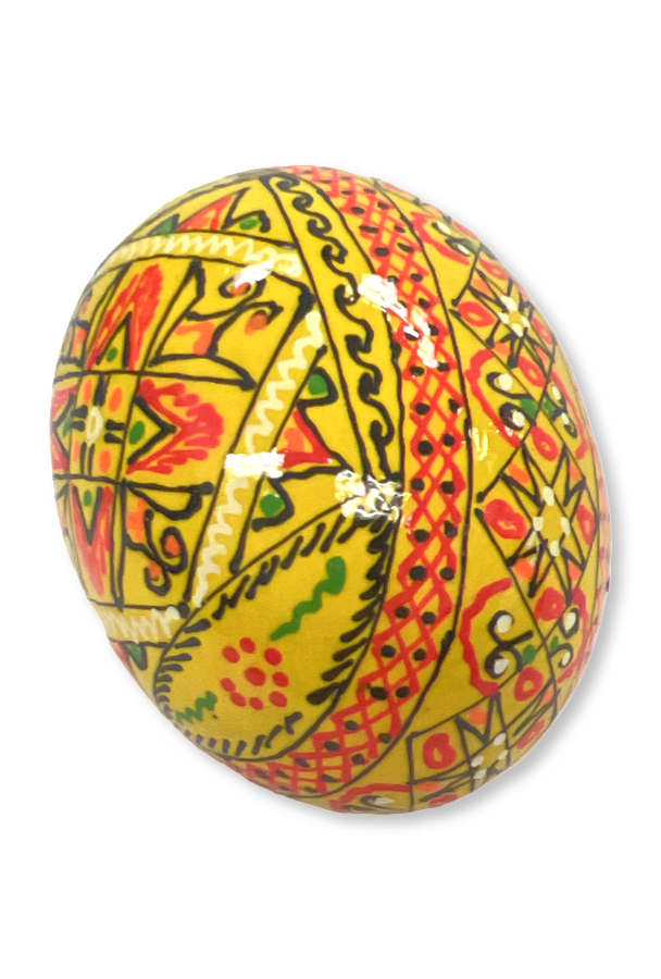 Ukrainian hand-made wood Easter egg "Pysanka" 7 colors