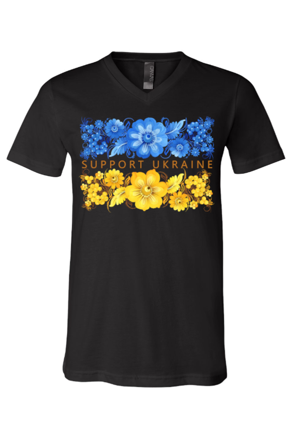 Adult v-neck t-shirt "Support Ukraine"