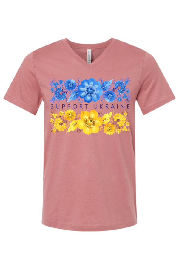 Adult v-neck t-shirt "Support Ukraine"