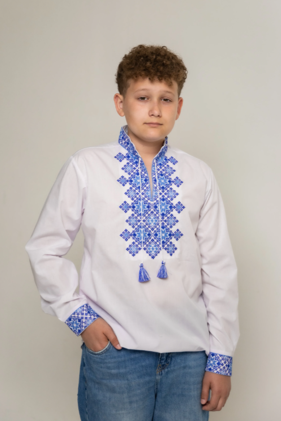 Boy's embroidered shirt "Marko" blue