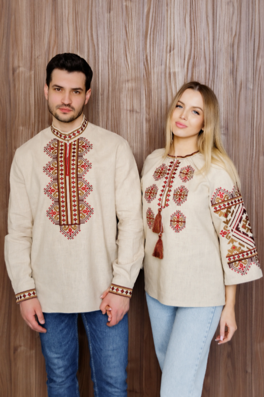 Ukrainian Men's Eco Vyshyvanka "Slava" Red
