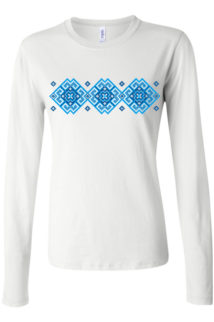 Female long sleeve top "Vortex" blue