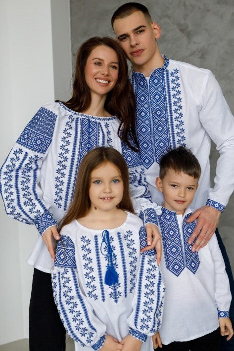 Ukrainian Men's Vyshyvanka "Blue Harmony"