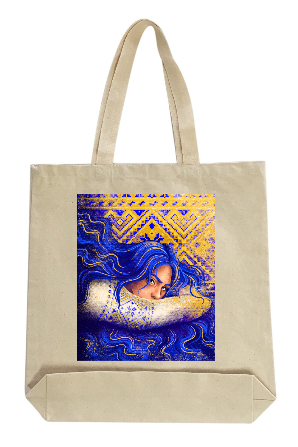 Canvas Tote Bag with Ukrainian print