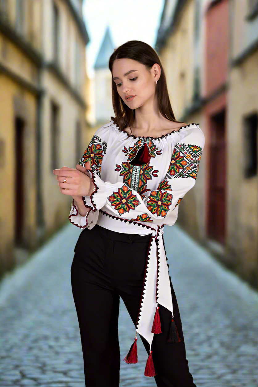 Ukrainian women's embroidered blouse "Star Power"