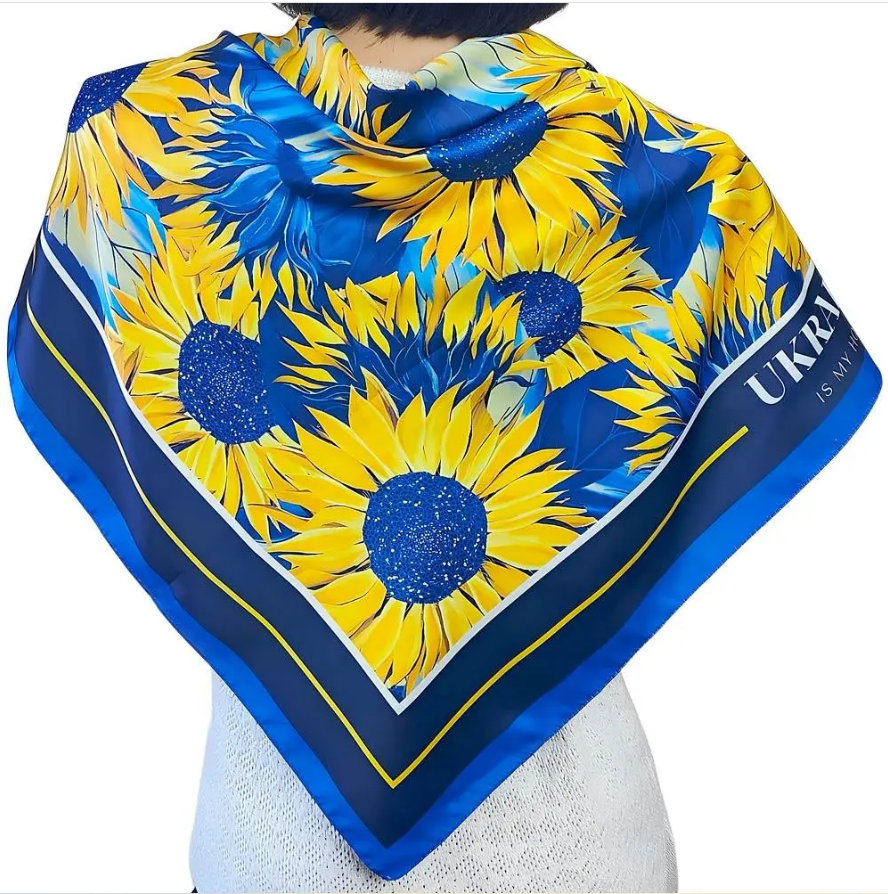 Ukrainian patriotic square scarf