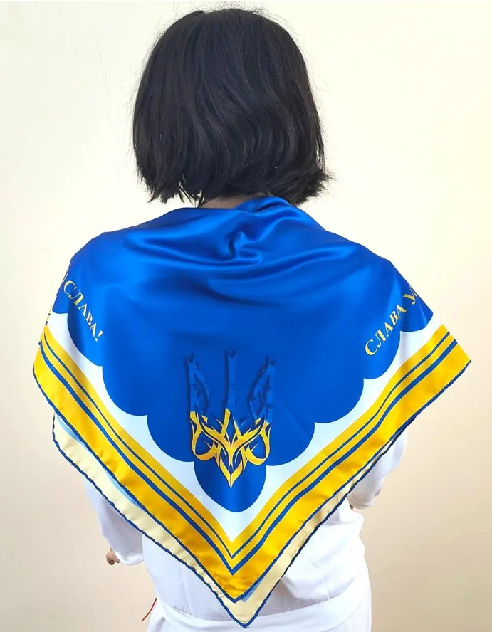 Ukrainian patriotic square scarf