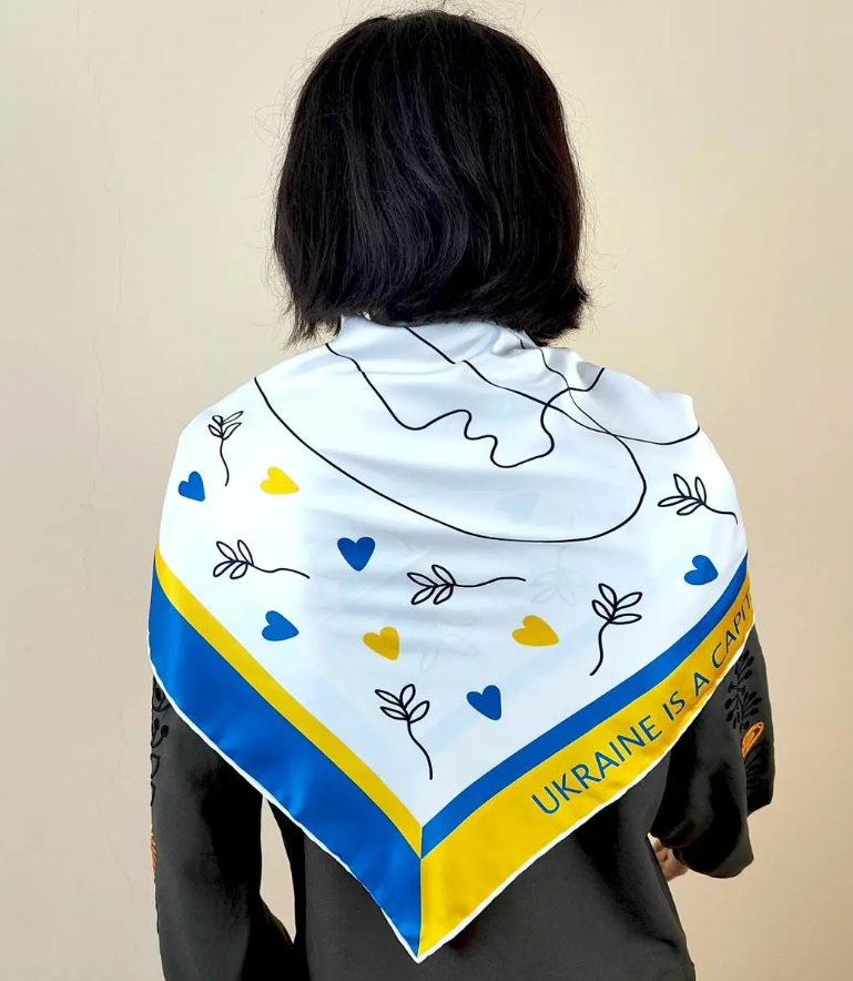 Ukrainian patriotic square scarf