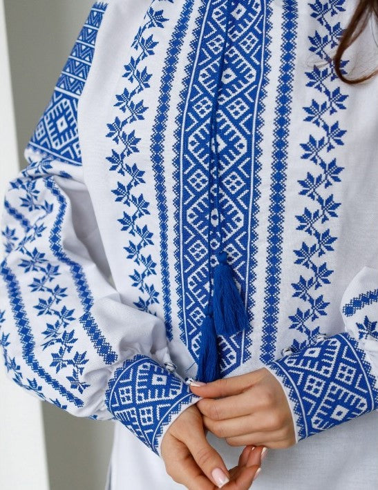 Ukrainian blouse "Blue Harmony"