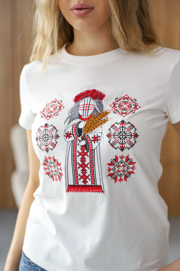 Women's t-shirt "Motanka" white