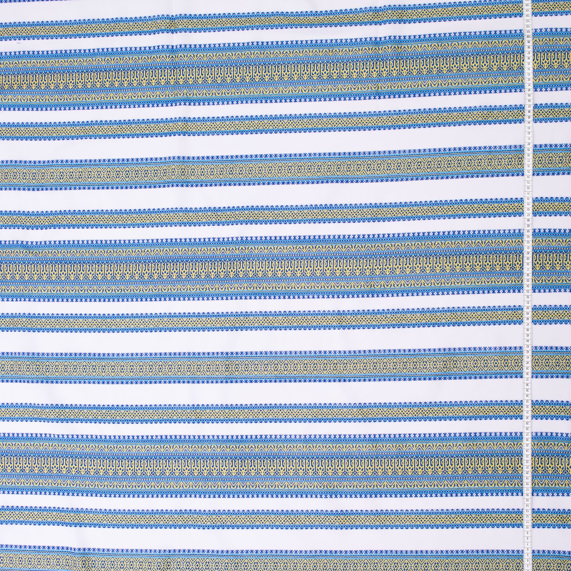 Ukrainian woven fabric "Tryzub" by cut