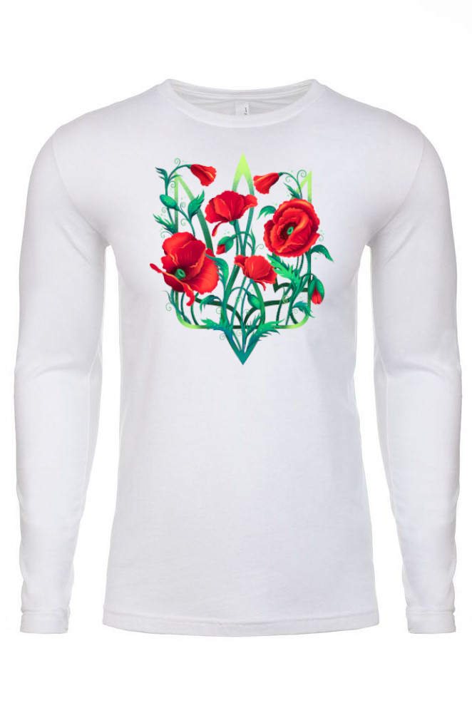 Adult long sleeve top "Poppy Tryzub"