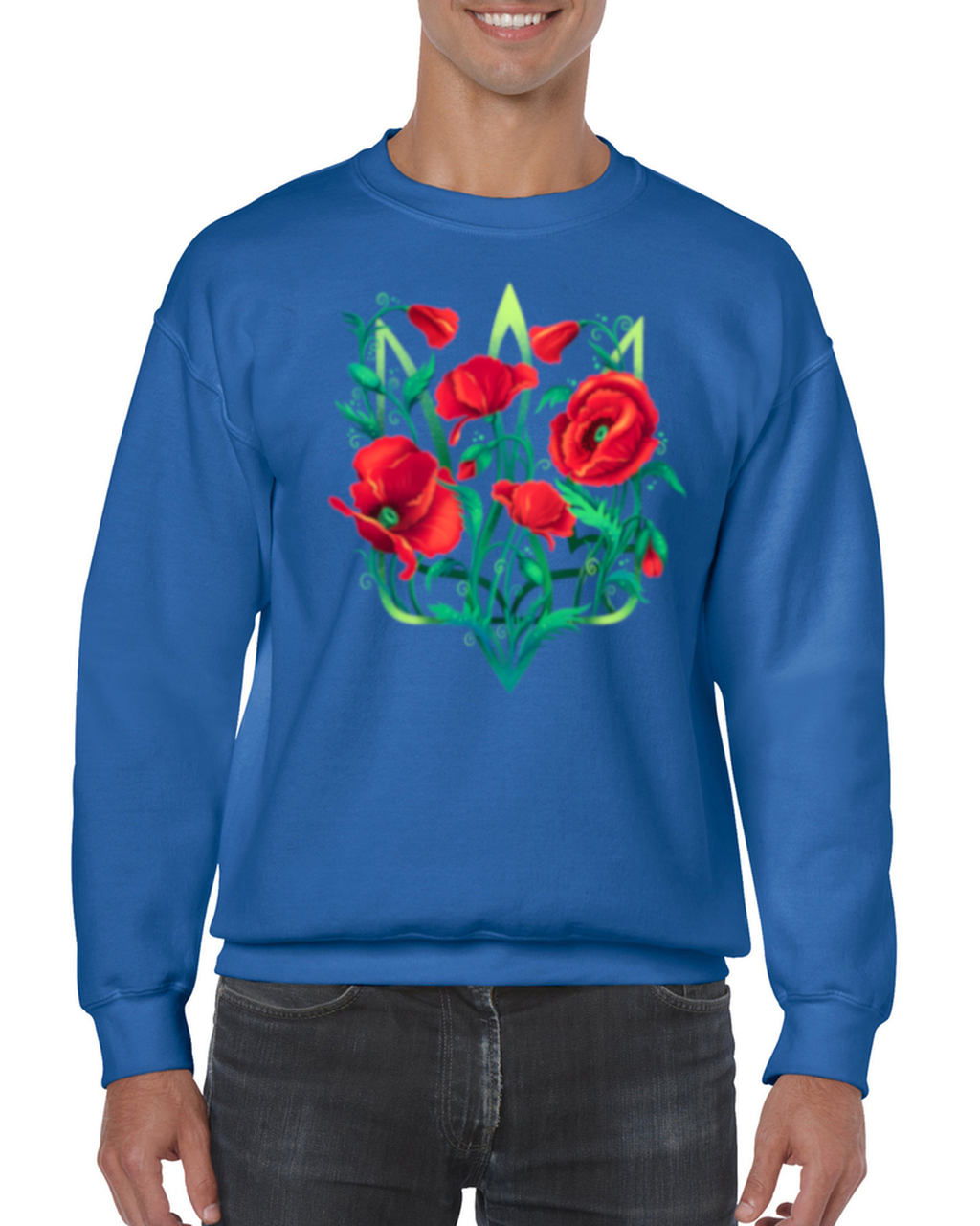 Adult unisex sweatshirt "Poppy Tryzub"