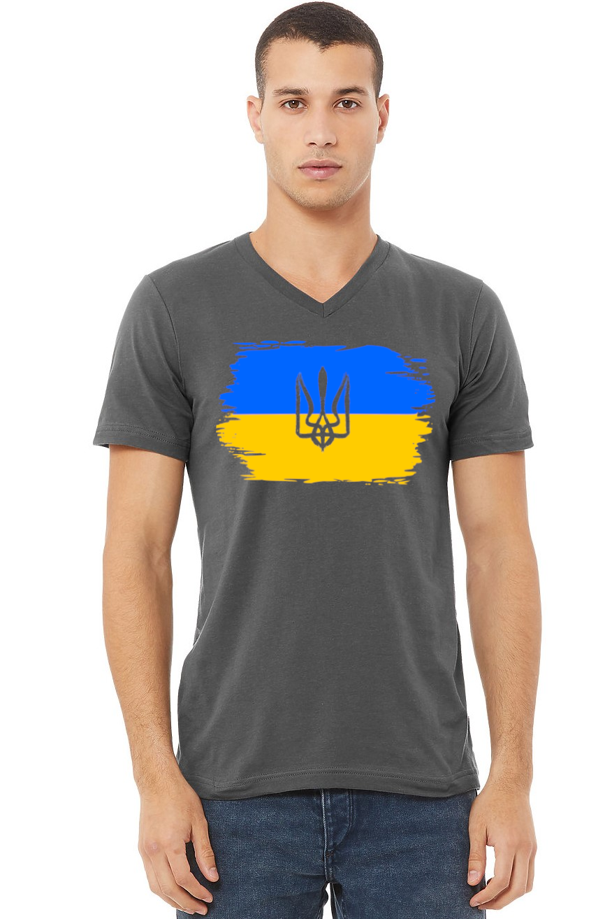 Adult v-neck t-shirt "Ukrainian Flag"