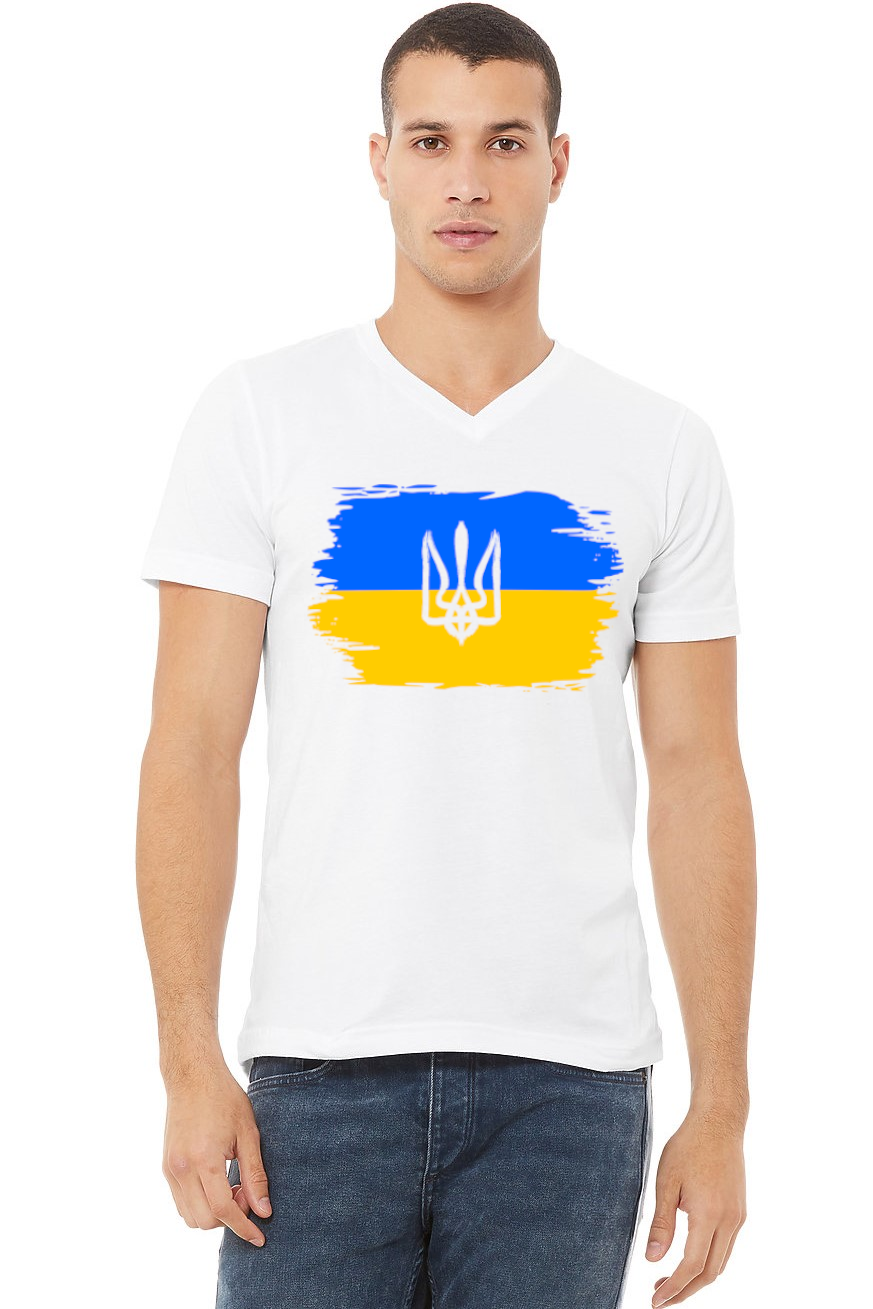 Adult v-neck t-shirt "Ukrainian Flag"