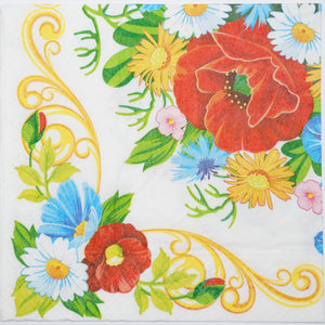 Set of 20 luncheon napkins "Wildflowers"