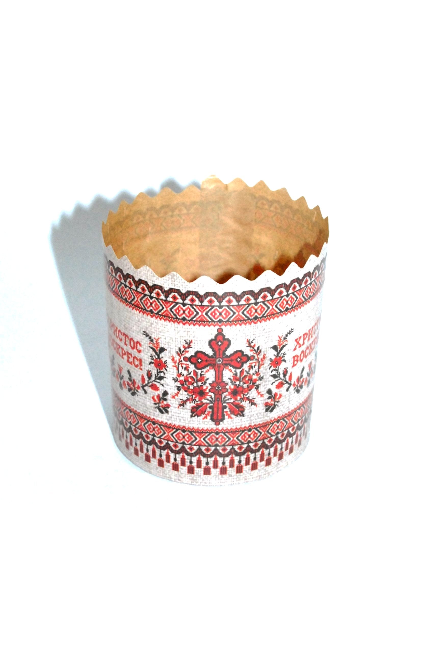 Easter bread baking paper forms "Христос воскрес". 