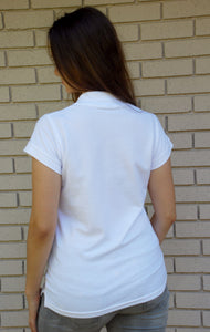 Women's polo shirt "Tryzub" white