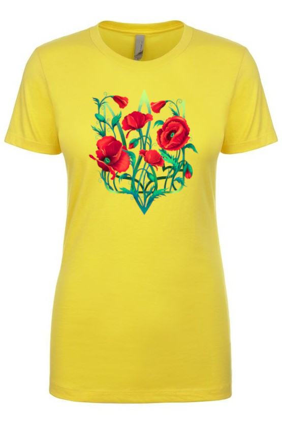 Female fit t-shirt "Poppy Tryzub"