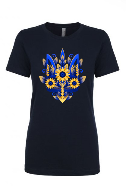 Female fit t-shirt "Sunflower Tryzub"