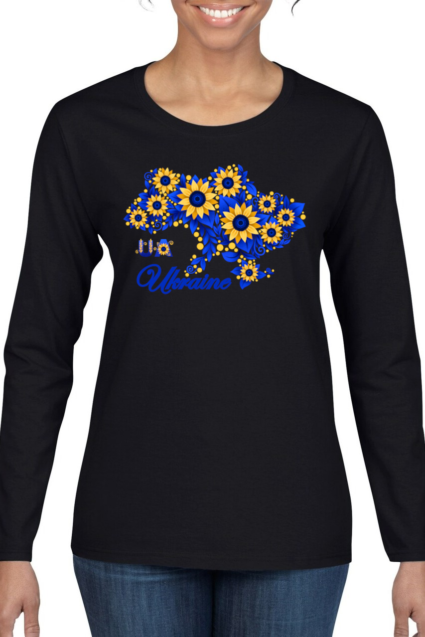 Ladies' long sleeve top "Sunflower Ukraine"