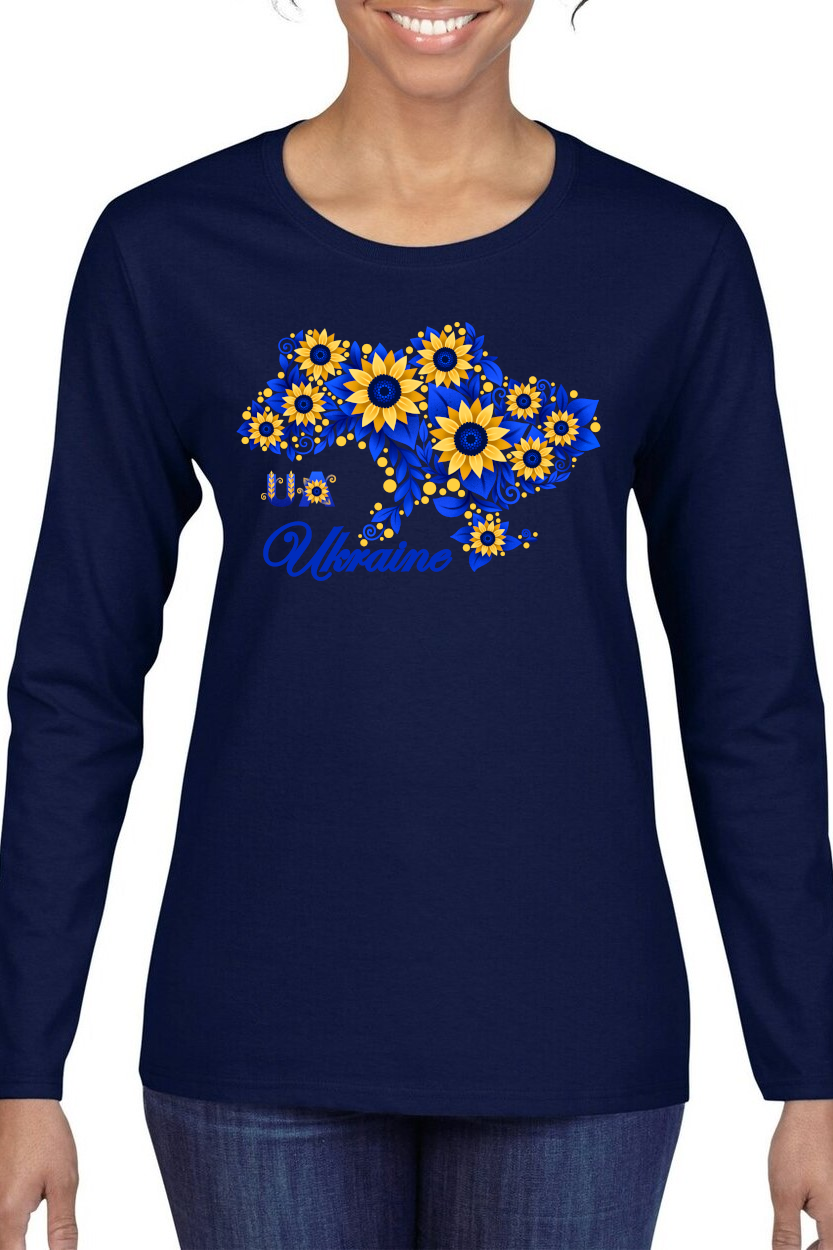 Ladies' long sleeve top "Sunflower Ukraine"