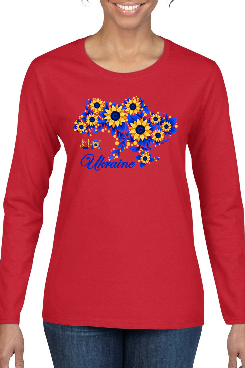 Ladies' long sleeve top "Sunflower Ukraine"