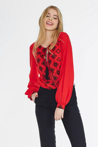 Ukrainian blouse "Ksenia" red